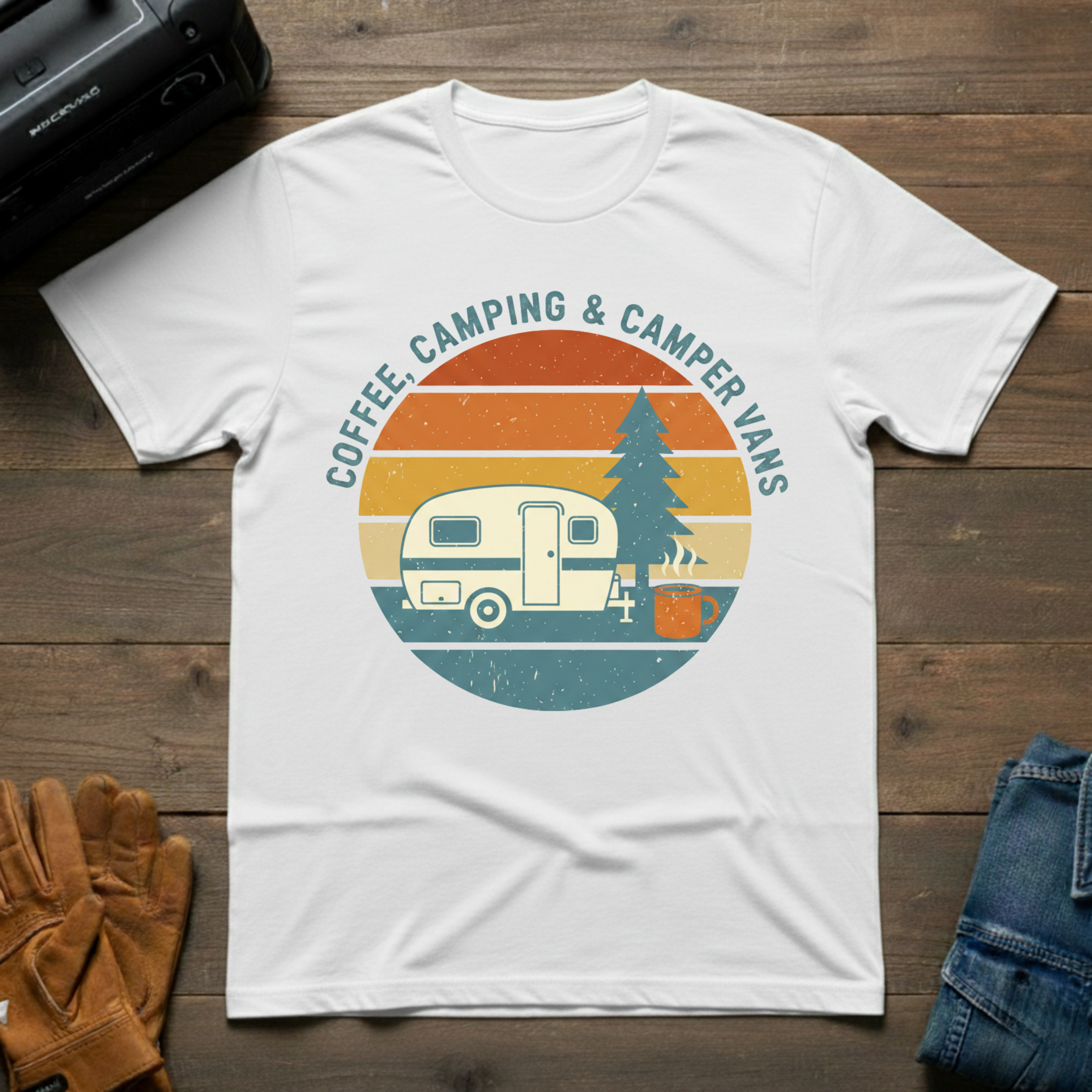 Coffee, Camping and Camper Vans T-Shirt