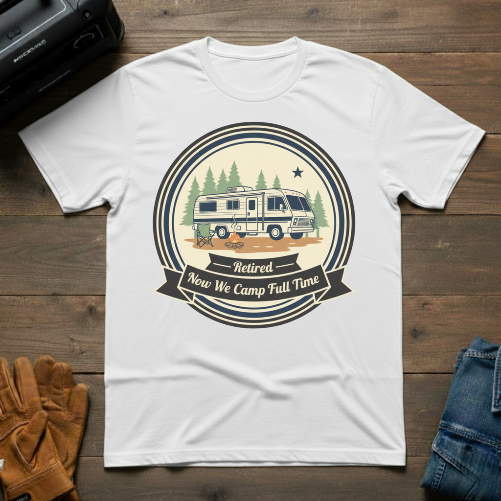 Retired - Now We Camp Full-Time T-Shirt