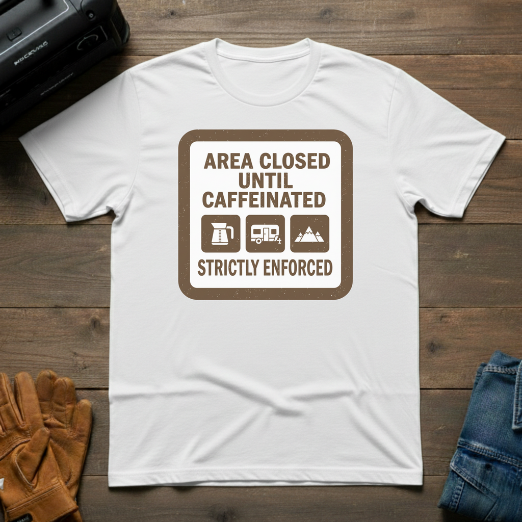 Area Closed Until Caffeinated T-Shirt