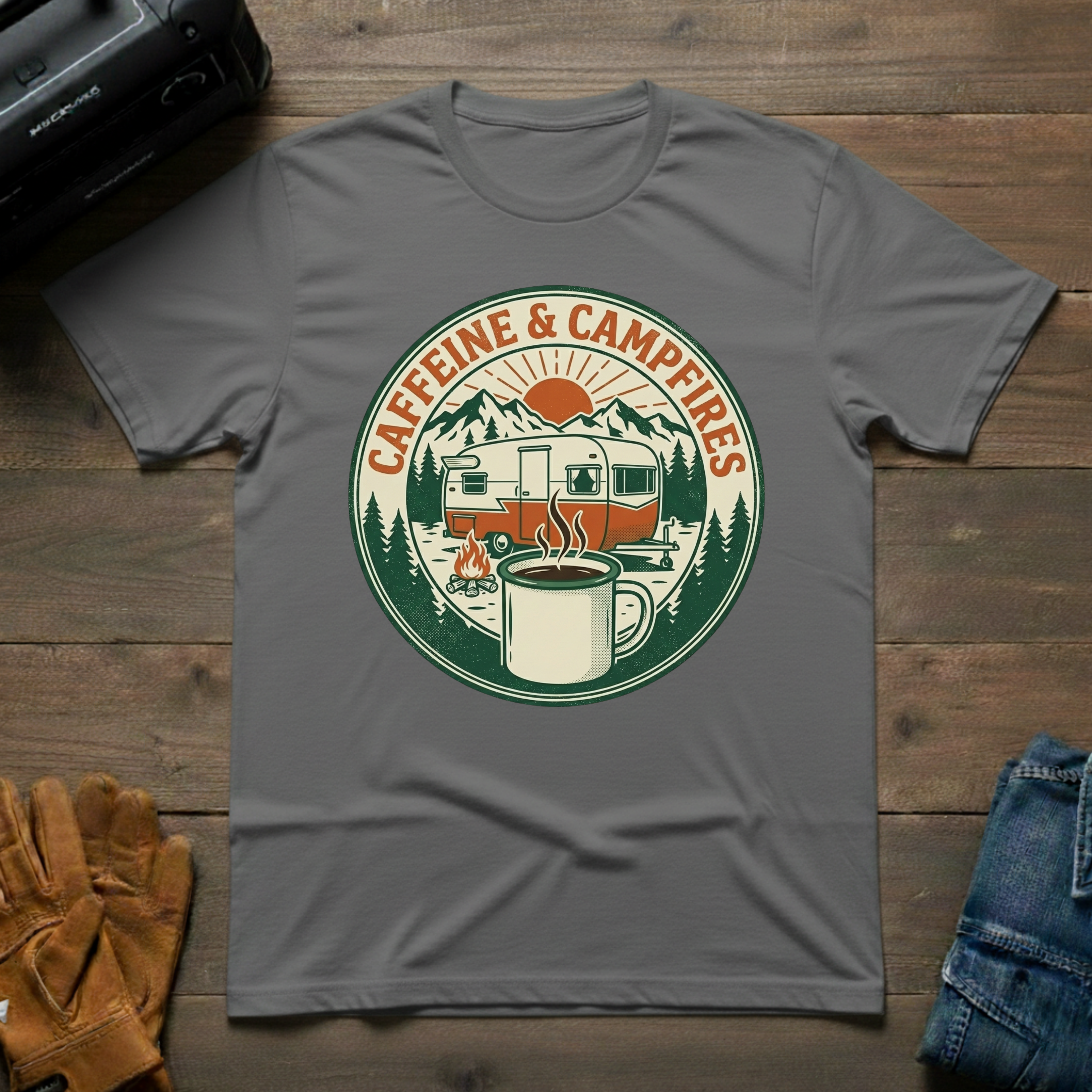 Caffeine & Campfires T-Shirt
