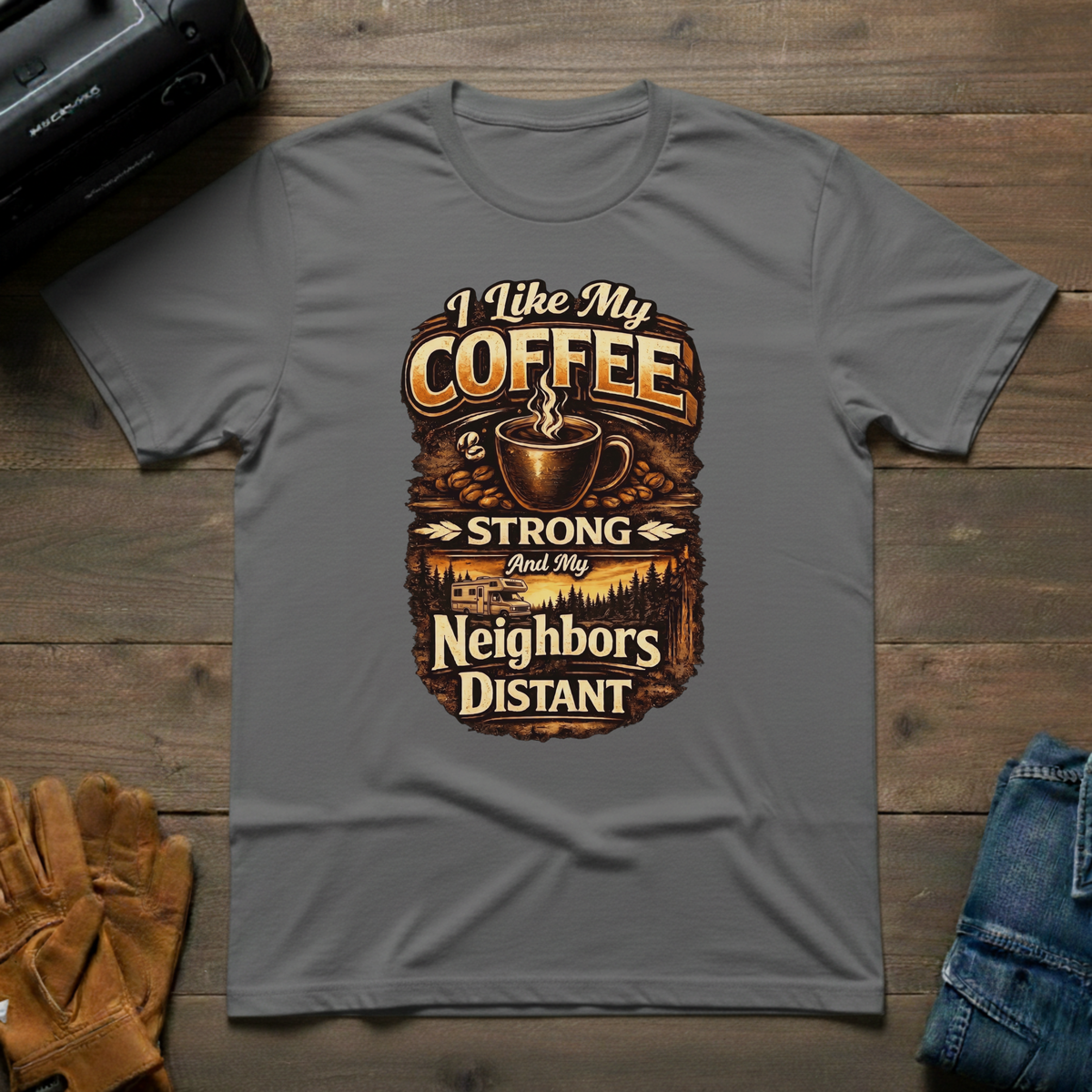 I Like My Coffee Strong RV Unisex T-Shirt