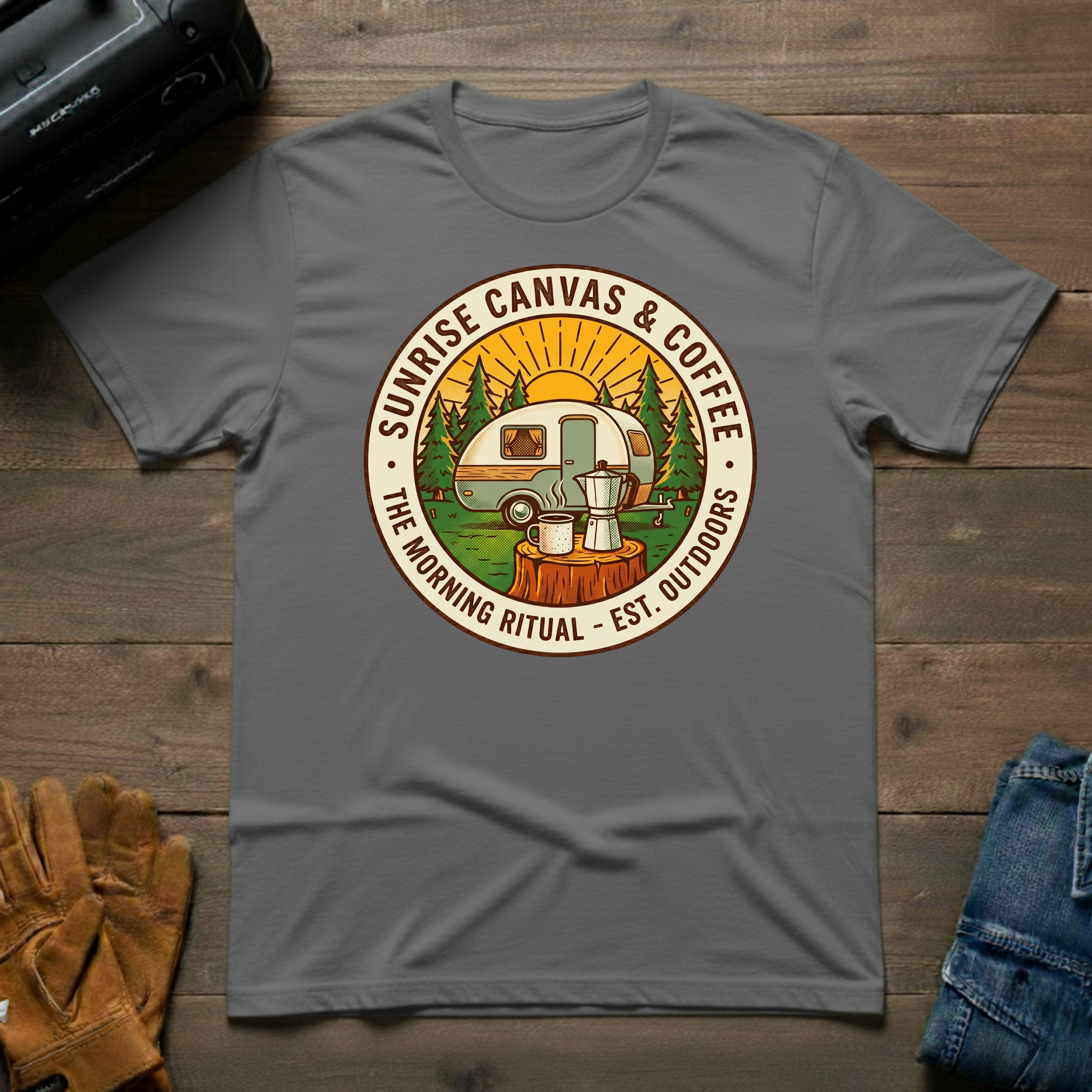 Sunrise Canvas & Coffee Trailer T-Shirt