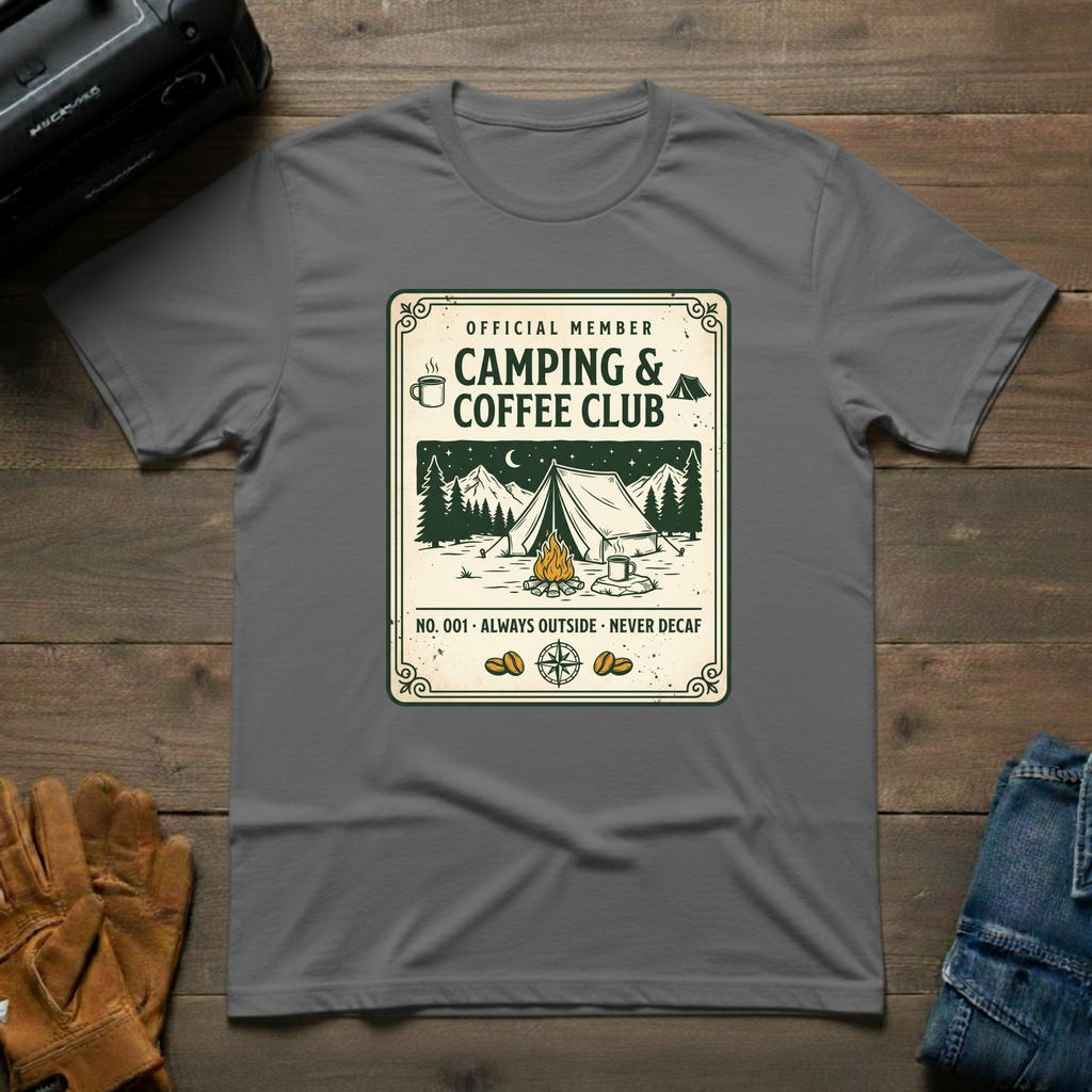 Camping and Coffee Club T-Shirt