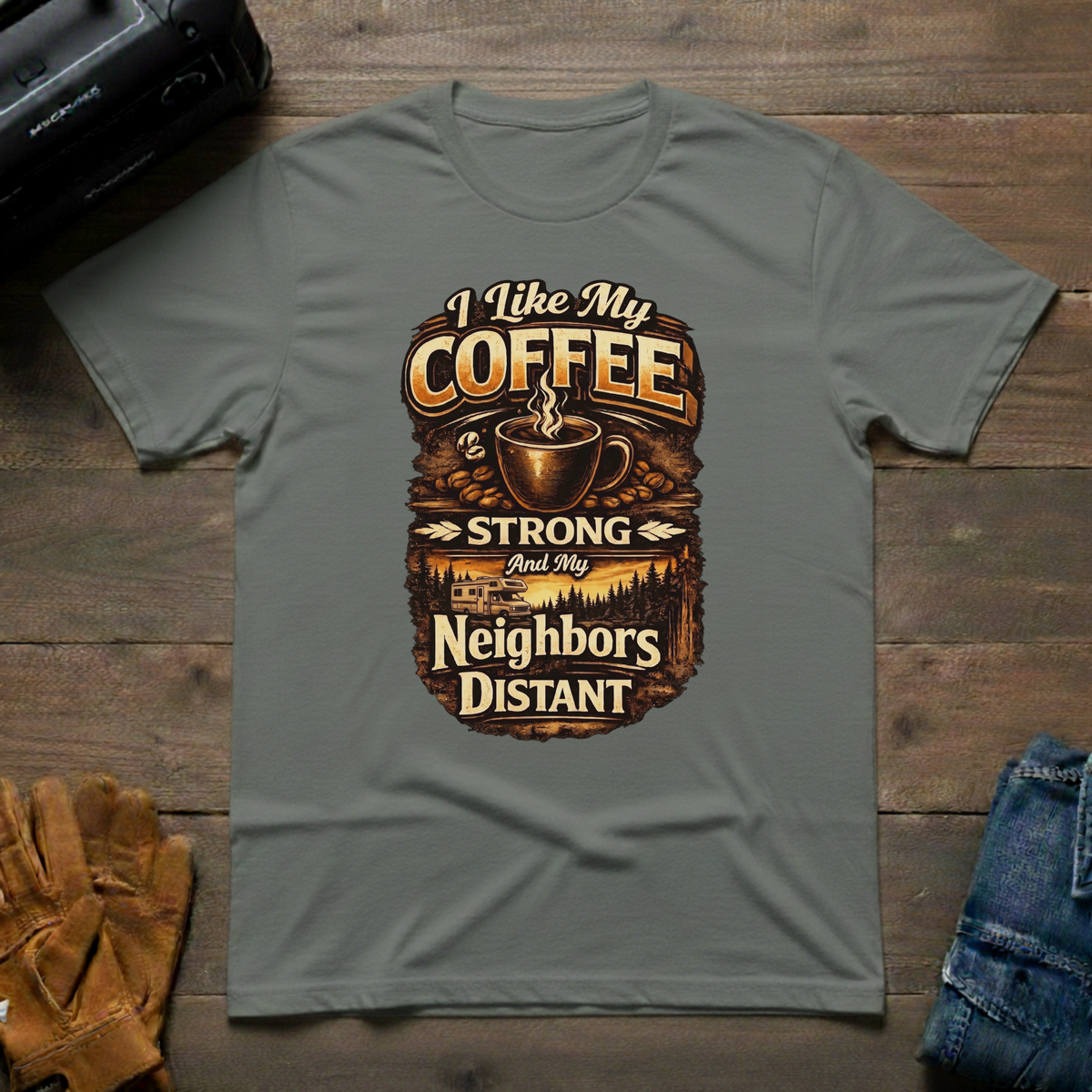 I Like My Coffee Strong RV Unisex T-Shirt