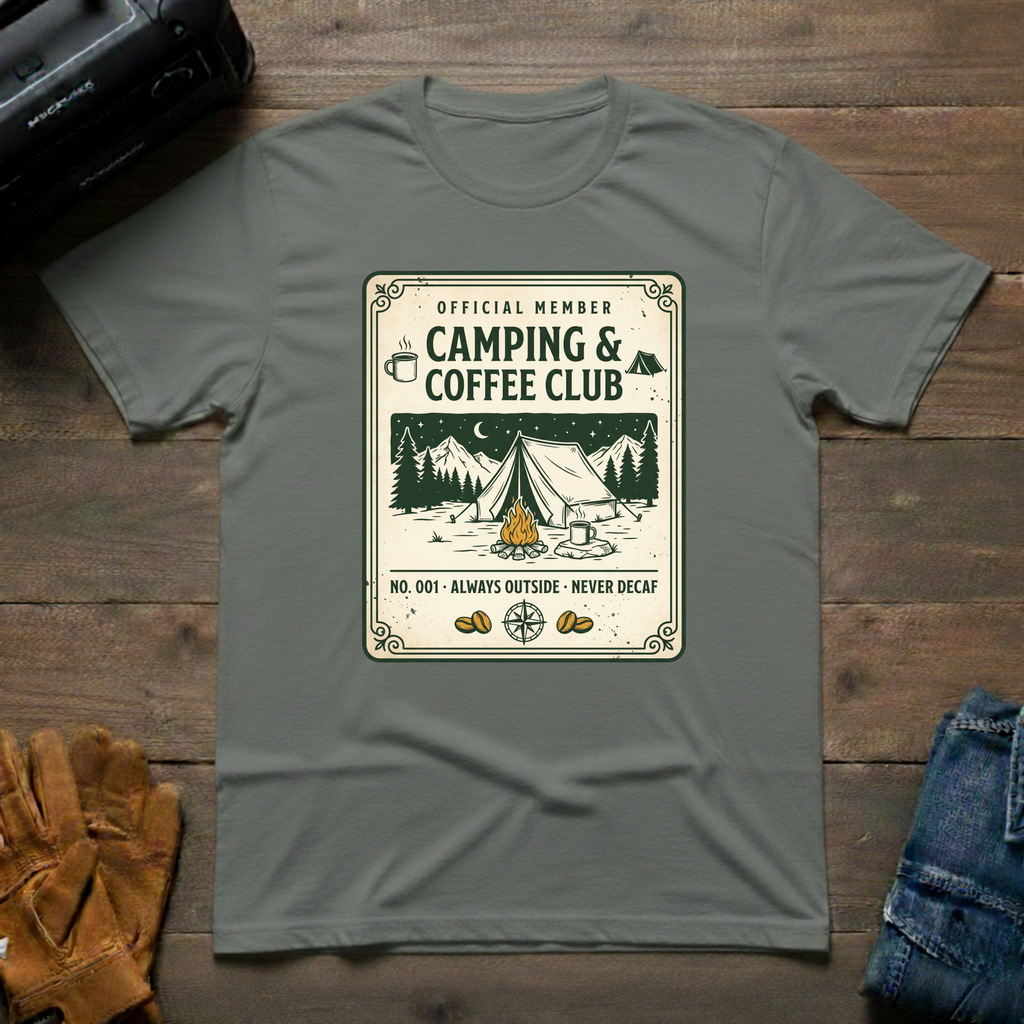 Camping and Coffee Club T-Shirt