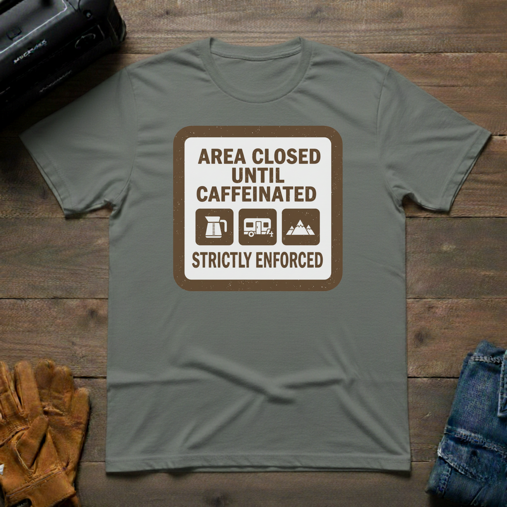 Area Closed Until Caffeinated T-Shirt