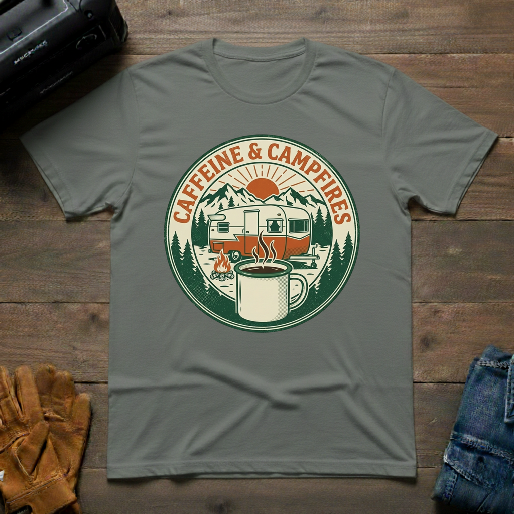 Caffeine & Campfires T-Shirt