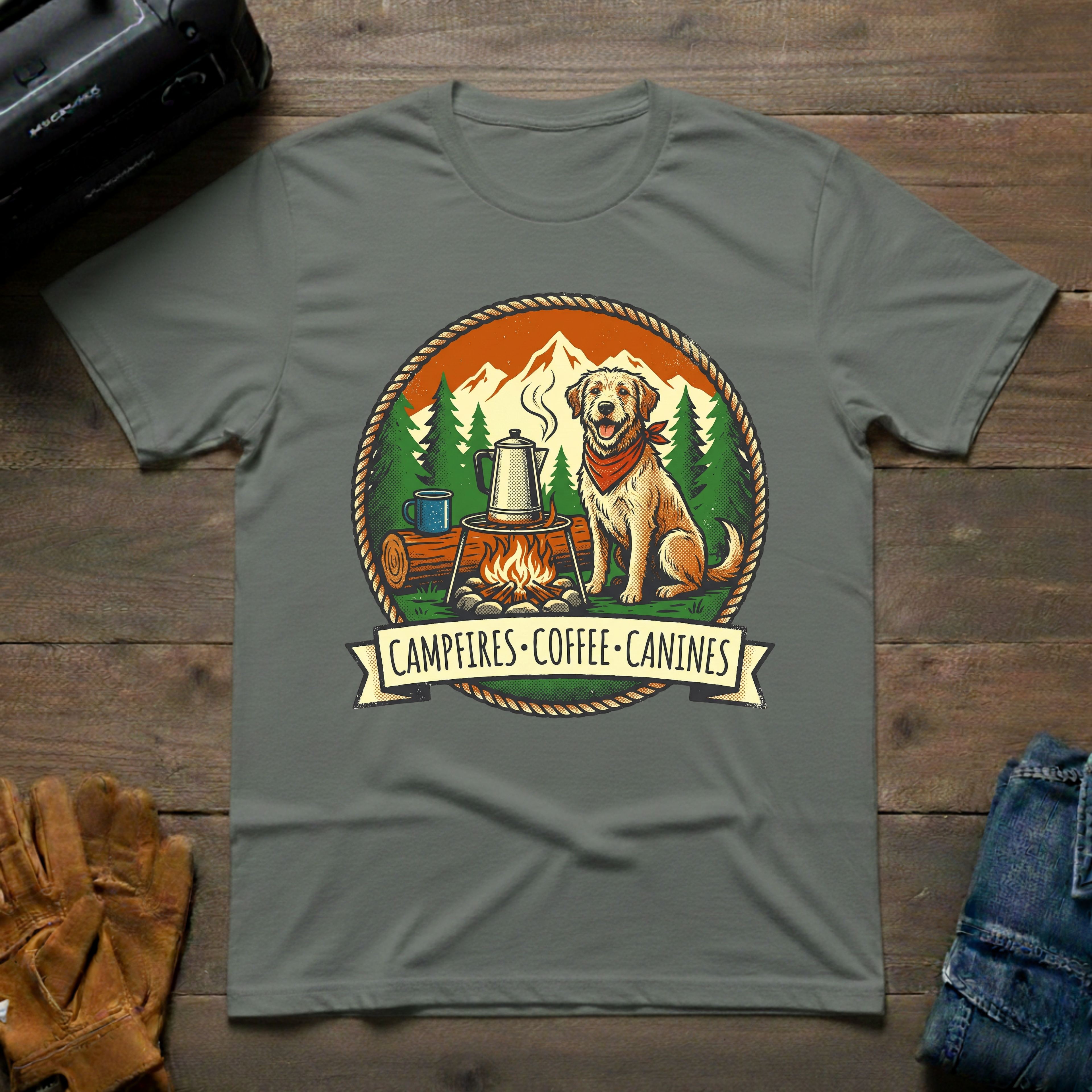 Campfires - Coffee - Canines T-Shirt