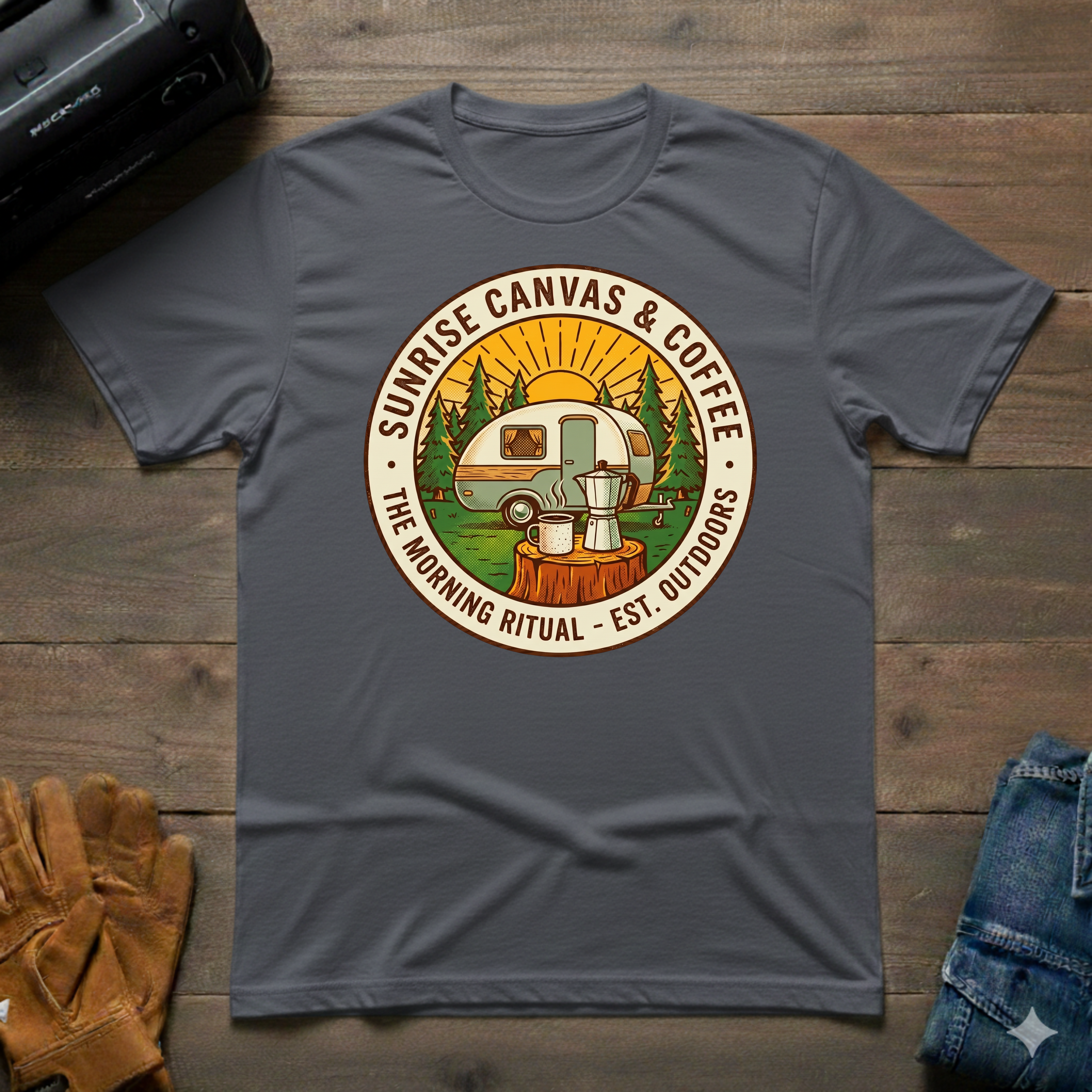 Sunrise Canvas & Coffee Trailer T-Shirt