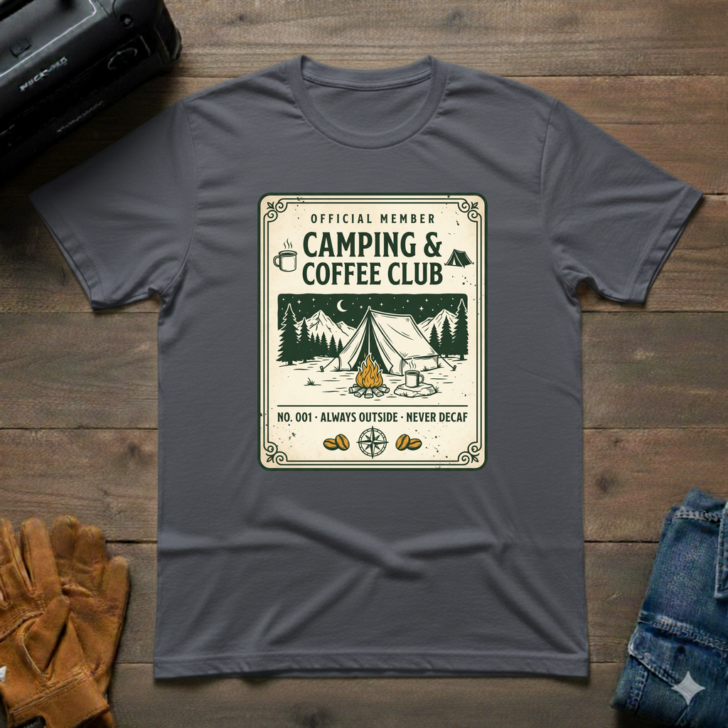 Camping and Coffee Club T-Shirt