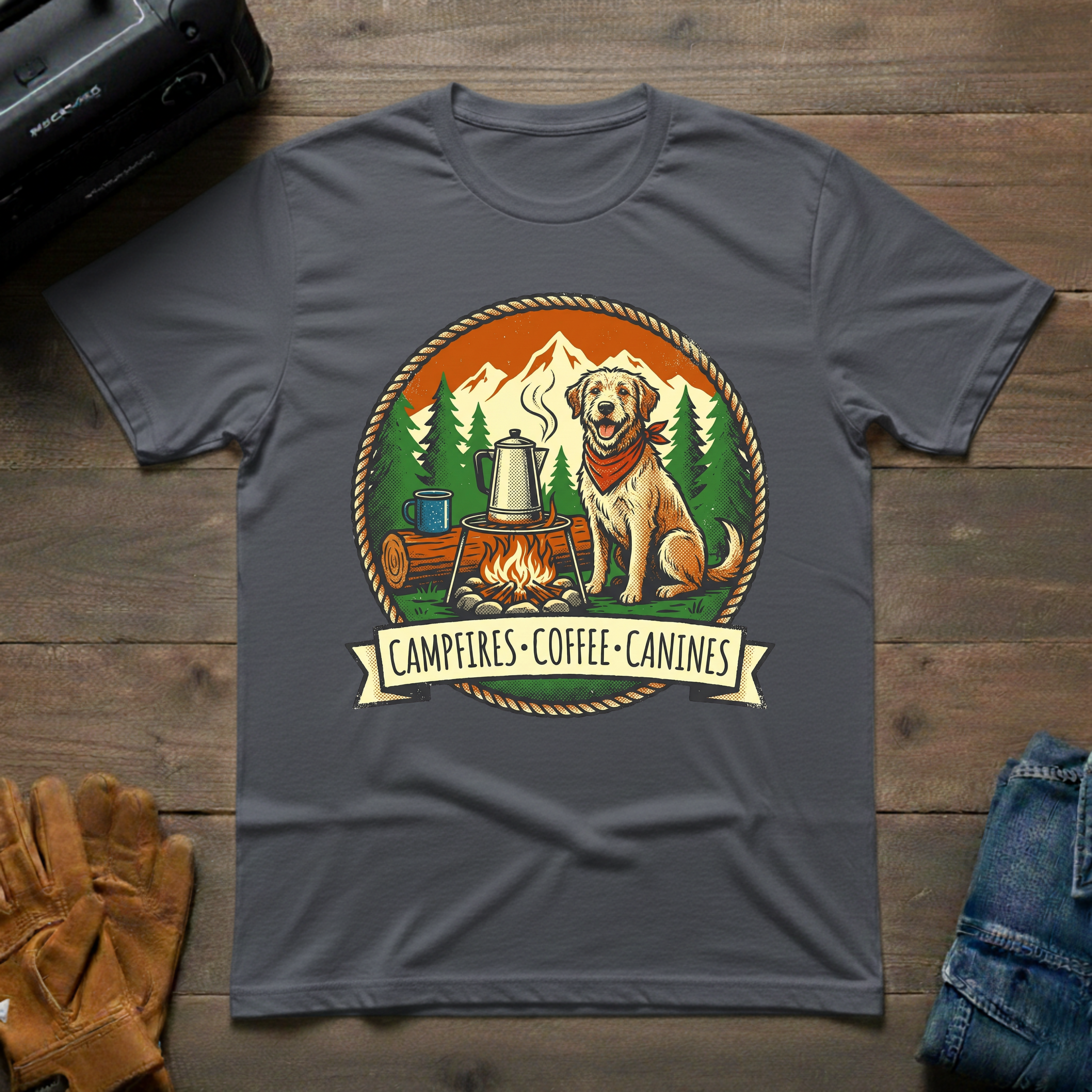 Campfires - Coffee - Canines T-Shirt