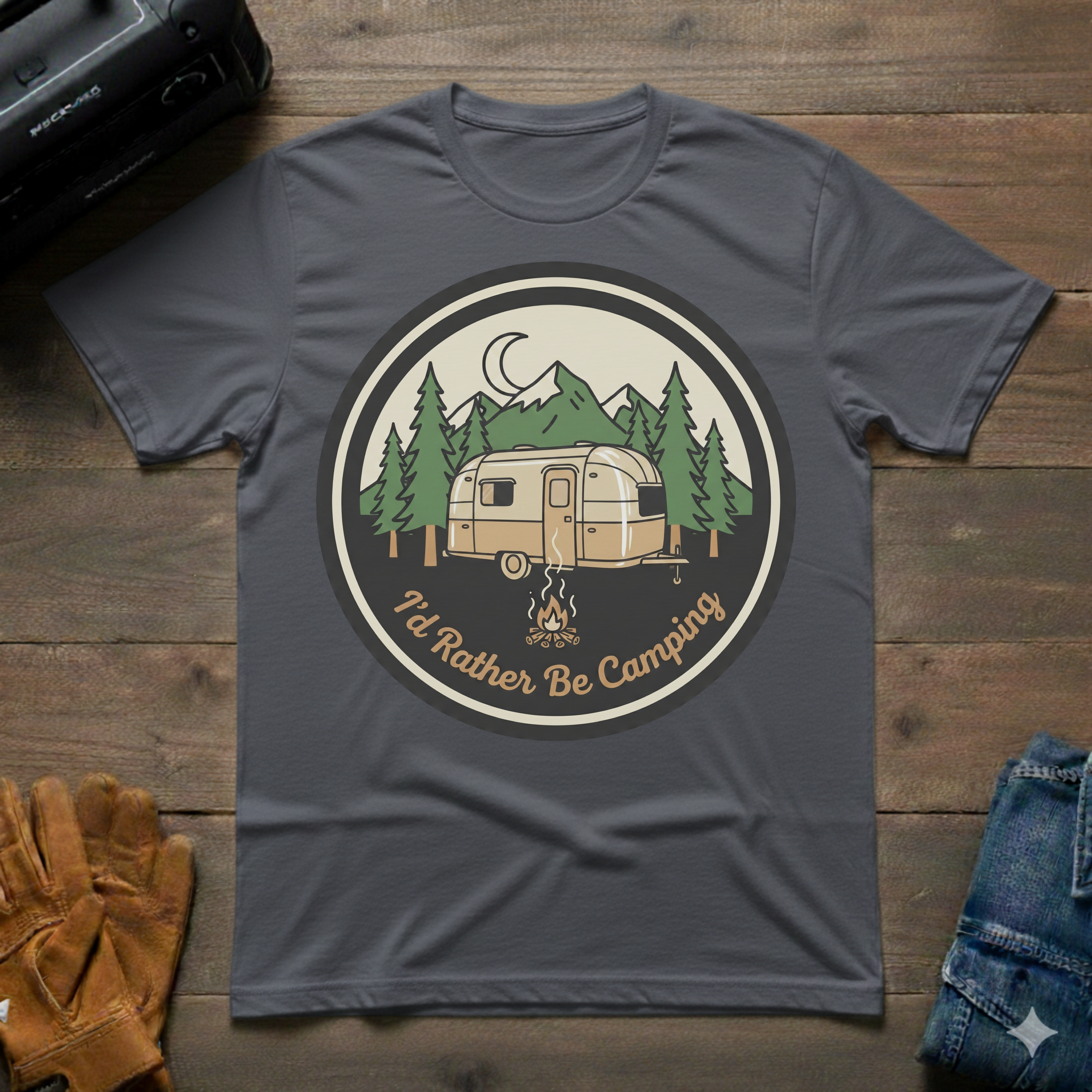 I'd rather be camping Trailer T-Shirt