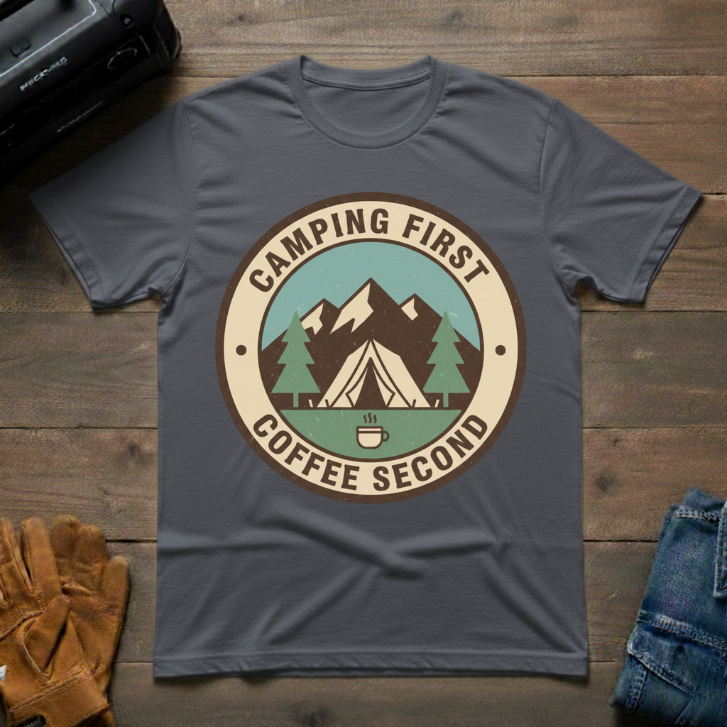 Camping First Coffee Second T-Shirt